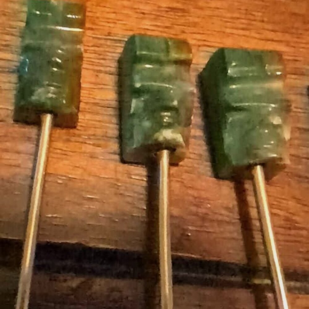 Vintage Jade Hand Carved Hors' D'oeuvres Picks from Mexico